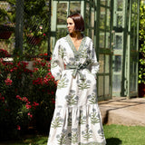 Maison Marigold Capri Maxi Blue Flower Dress