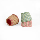 Block Printed Poldina Lampshade Cover-Red/Ochre Floral Stripe