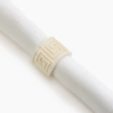 Greek Key Ivory Napkin Rings