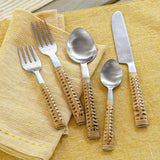 Woven Bamboo Handle Cutlery Set