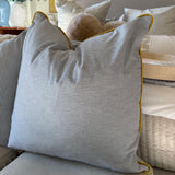 Blue Stripe Pillow with Yellow Cording