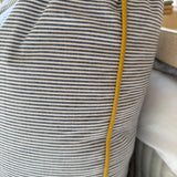 Blue Stripe Pillow with Yellow Cording