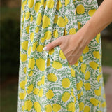 Maison Marigold Laguna Dress in Pink & Yellow Lemons