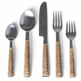 Woven Bamboo Handle Cutlery Set