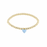 Bead Bracelet with Mini Enamel Heart Charm