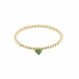 Bead Bracelet with Mini Enamel Heart Charm