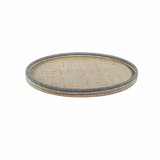 La Cote Coiled Rattan and Abaca Round Serving Tray