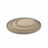 La Cote Coiled Rattan and Abaca Round Serving Tray