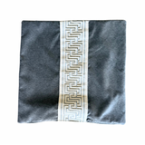 Grey Pillow with Trim