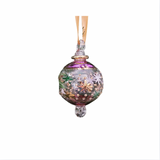 Mauve Star Design hand blown glass Ornament