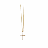 Single Gold Plated Cross Necklace 18"
