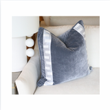 Grey Pillow with Double Trim