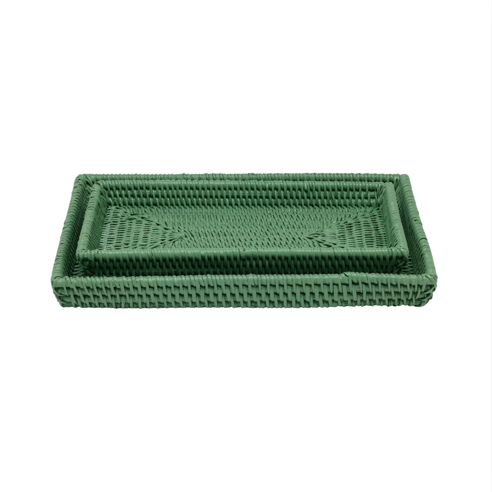 Dalton Bath Set Rattan in Moss Green