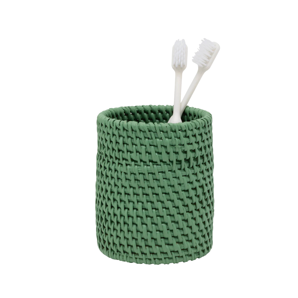 Dalton Bath Set Rattan in Moss Green