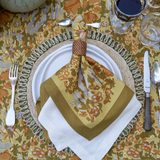 Jardin Mustard & Grey Handblock Napkin