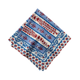 Avignon Red & Blue Handblock Napkin