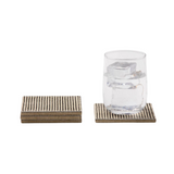 Arlo Brown Stripe Coasters