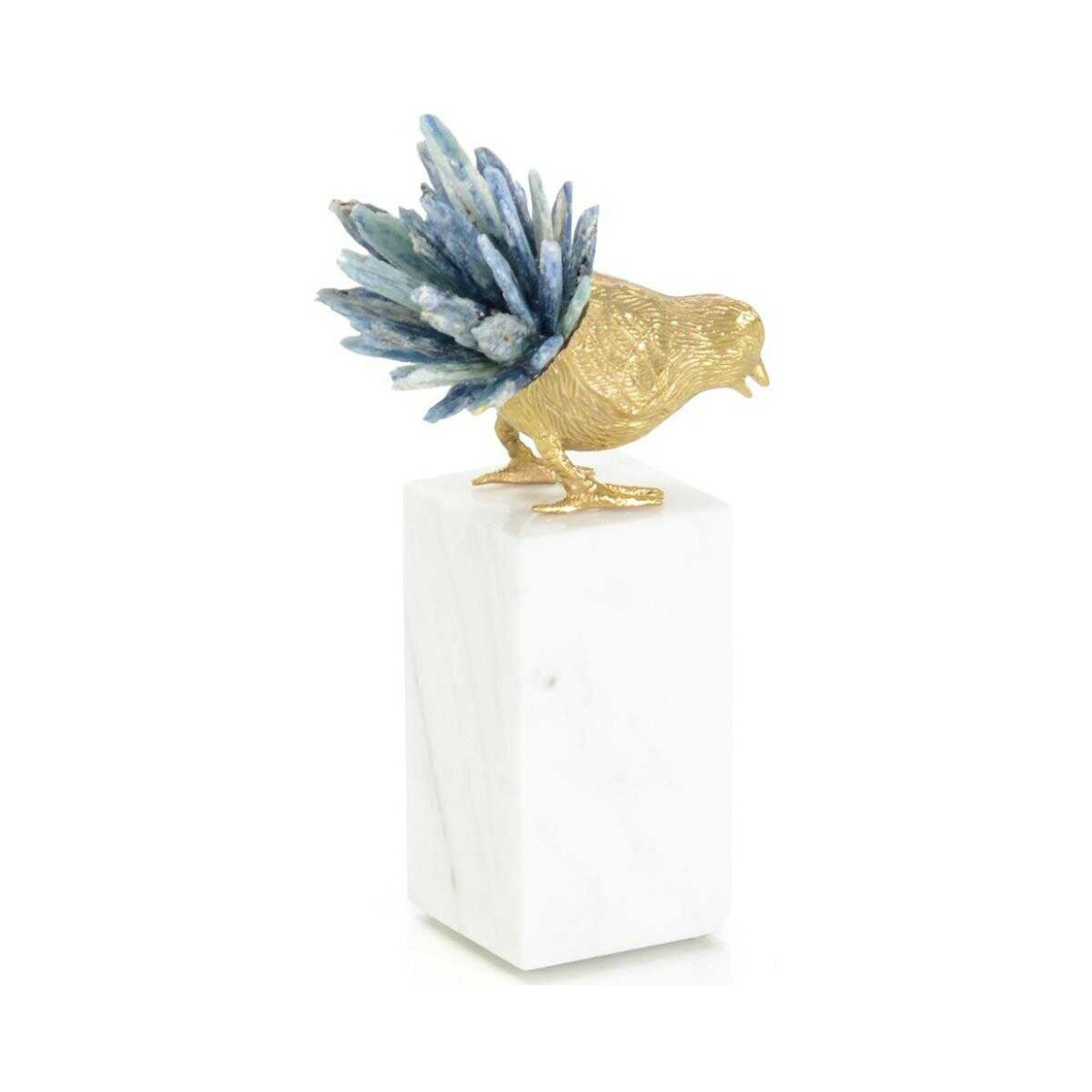Brass Bird and Cyanite Sculpture