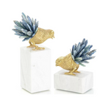 Brass Bird and Cyanite Sculpture