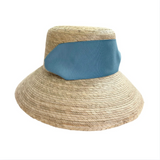 Sarah Bray Clematis Bucket Hat with French Blue Wide & Short Grosgrain Ribbon