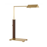 Copse Desk Lamp in Antique Brass and Dark Walnut