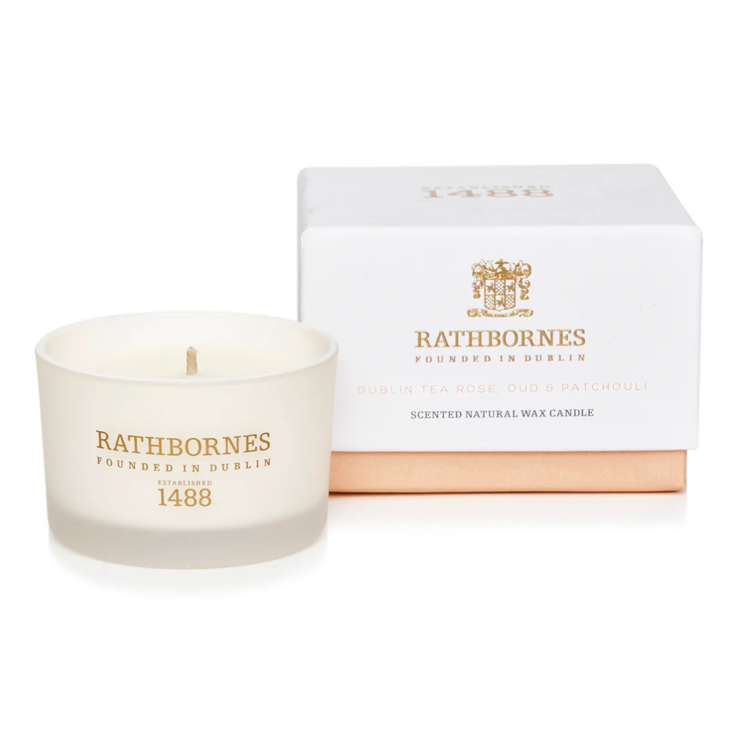 Rathbornes Dublin Tea Rose, Oud & Patchouli Candle
