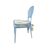 Oly Studio Outdoor Chair in Blue with Custom Schumacher Cushion