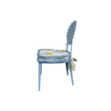 Oly Studio Outdoor Chair in Blue with Custom Schumacher Cushion