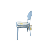 Oly Studio Outdoor Chair in Blue with Custom Schumacher Cushion
