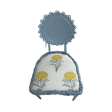 Oly Studio Outdoor Chair in Blue with Custom Schumacher Cushion