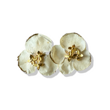HJ Hydrangea White and Gold Clip On