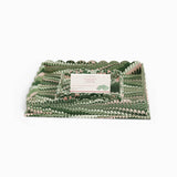 Hand Marbeled Scalloped Tray Set - Green Mountain