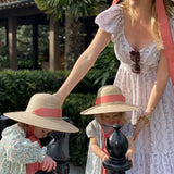Sarah Bray Buttercup Little Girl’s Hat with Vintage Periwinkle Ribbon