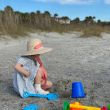 Sarah Bray Buttercup Little Girl’s Hat with Vintage Periwinkle Ribbon